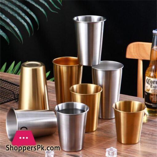 Stainless Steel Metal Cup Beer Cups White Glass Coffee Tumbler Travel Camping Mugs Drinking Coffee Tea Mug Set Outdoor