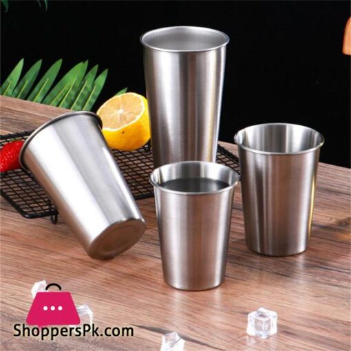 Stainless Steel Metal Cup Beer Cups White Glass Coffee Tumbler Travel Camping Mugs Drinking Coffee Tea Mug Set Outdoor