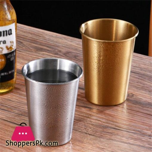 Stainless Steel Metal Cup Beer Cups White Glass Coffee Tumbler Travel Camping Mugs Drinking Coffee Tea Mug Set Outdoor