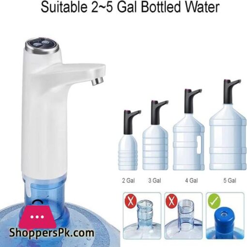 Water Dispenser Pump Portable Water Pump for 5 Gallon Bottle with Automatic Off Button USB ChargingUniversal Fit