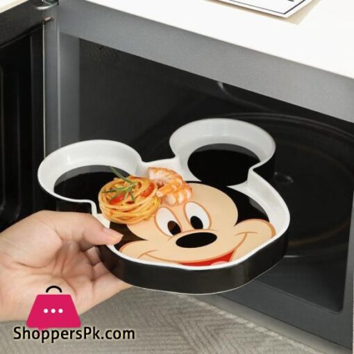 Miniso Disney Mickey & Minnie Ceramic Dish Cute Cartoon Meal Tray Microwave Oven Resistant Fruit Plate