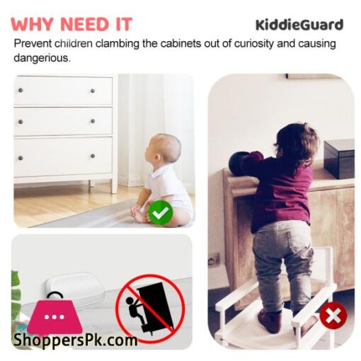 Pack of 2 Baby Safety Lock Anti Tip Wall Holder For Furniture Children Protection Furniture Baby Security Wall Strap Kids Safety KiddieGuard