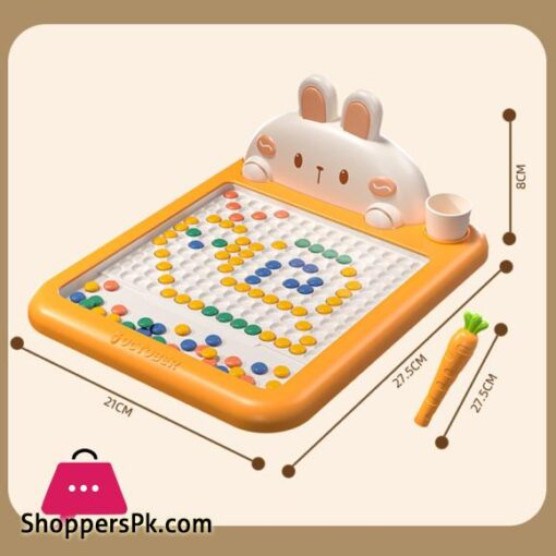 Rabbit Magnetic Drawing Board Bunny Doodle Board with Magnet Beads and Pen for Kids