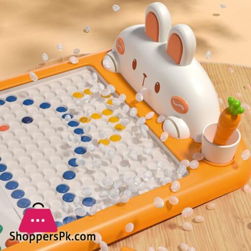 Rabbit Magnetic Drawing Board Bunny Doodle Board with Magnet Beads and Pen for Kids