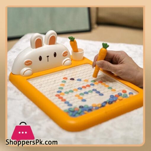 Rabbit Magnetic Drawing Board Bunny Doodle Board with Magnet Beads and Pen for Kids