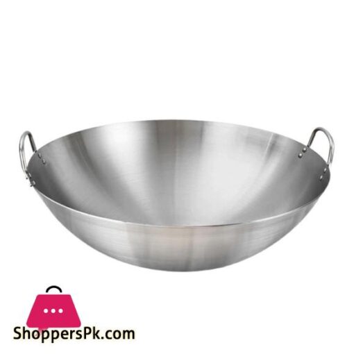 Stainless Steel Wok Round Bottom Wok Capacity Saute Pan - 36CM