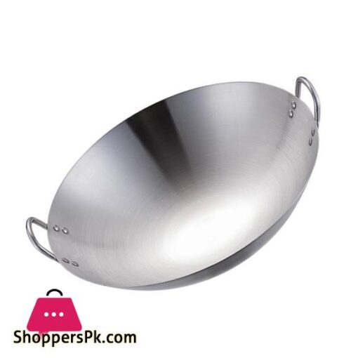 Stainless Steel Wok Round Bottom Wok Capacity Saute Pan - 36CM