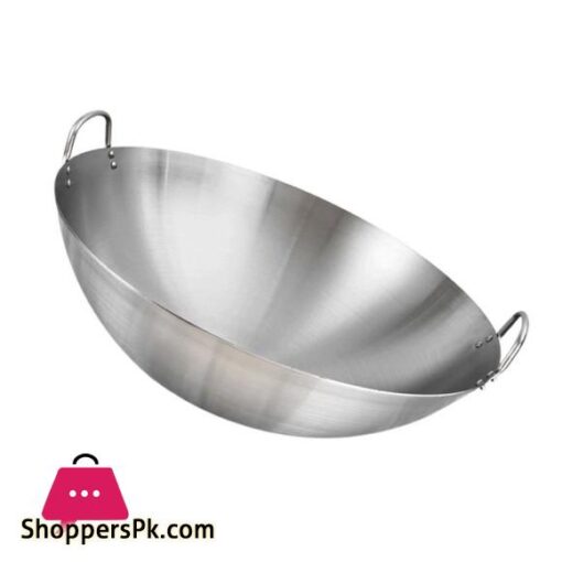 Stainless Steel Wok Round Bottom Wok Capacity Saute Pan - 36CM