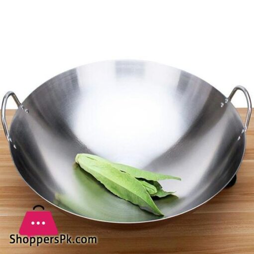 Stainless Steel Wok Round Bottom Wok Capacity Saute Pan - 36CM