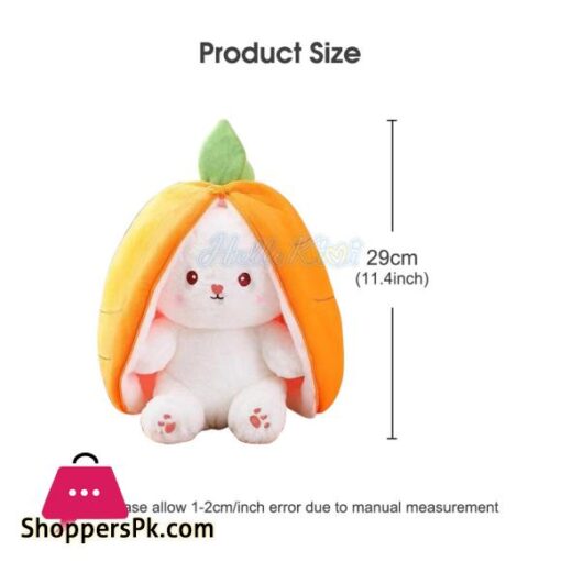 Strawberry Rabbit Plush Cute Bunny 2 In 1 Long Ear Fruit Animal Stuffed DollPlush Toys Creative Transformation Of Rabbit Doll Plush Doll Reversible Carrot Strawberry Bunny Plush