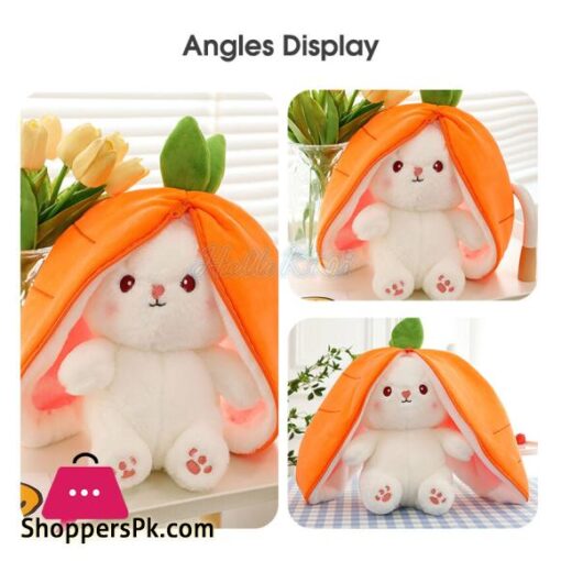 Strawberry Rabbit Plush Cute Bunny 2 In 1 Long Ear Fruit Animal Stuffed DollPlush Toys Creative Transformation Of Rabbit Doll Plush Doll Reversible Carrot Strawberry Bunny Plush