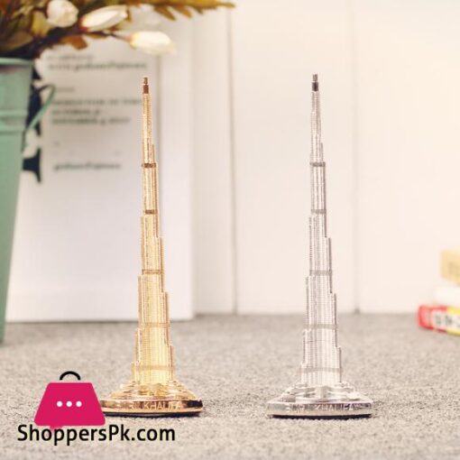 Vintage Metal Burj Khalifa Tower Statue Miniature Model Home Decoration