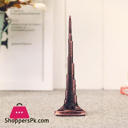 Vintage Metal Burj Khalifa Tower Statue Miniature Model Home Decoration