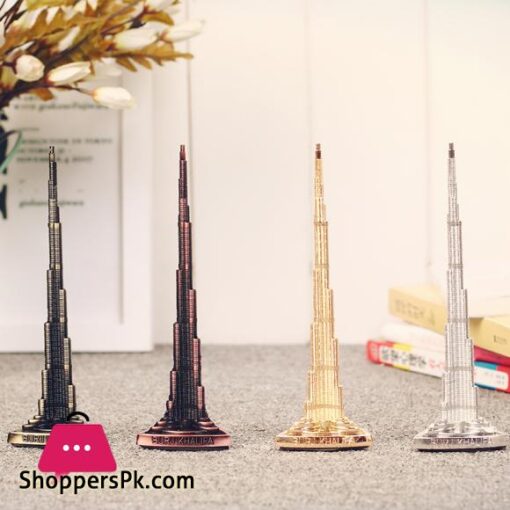 Vintage Metal Burj Khalifa Tower Statue Miniature Model Home Decoration