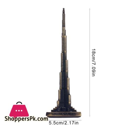 Vintage Metal Burj Khalifa Tower Statue Miniature Model Home Decoration