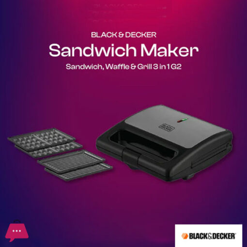 Black & Decker 3 in 1 Grill,Sandwich Maker & Waffle Maker