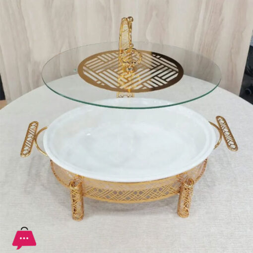 Brilliant Oval Dish with Candle Stand - 14.5 Inch