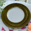 Brilliant Round Gold White Plate 10.25 Inch