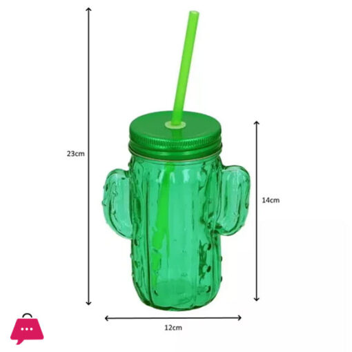 Cactus Shape Cup With Straw