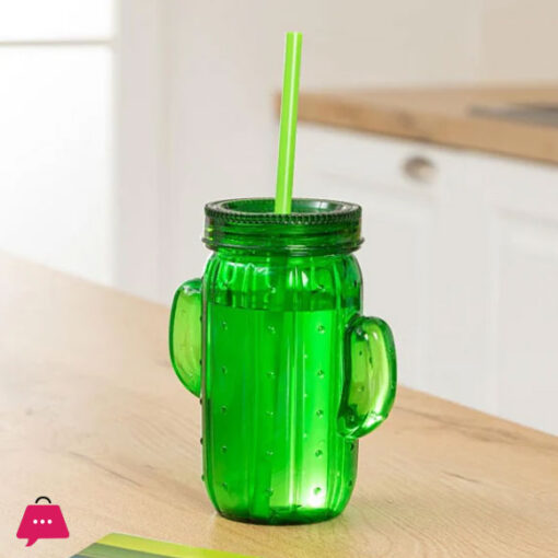 Cactus Shape Cup With Straw