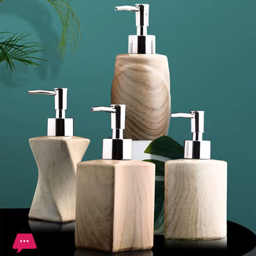 Creative Wood Grain Ceramic Soap Dispenser Lotion Bottle