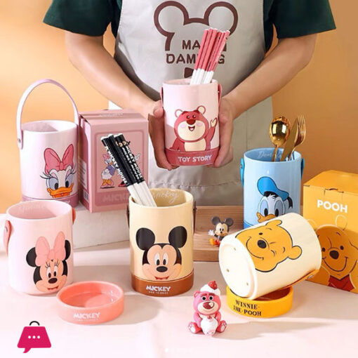 Disney Ceramic Bucket Cute Cutlery and Pen Barrel Holder