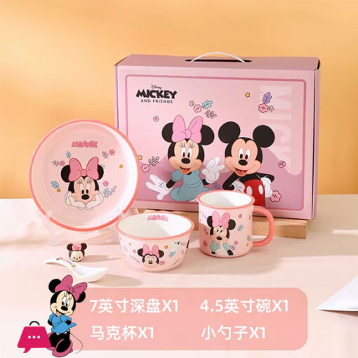 Disney Mickey & Minnie Ceramic Dinner Set 4 Pieces