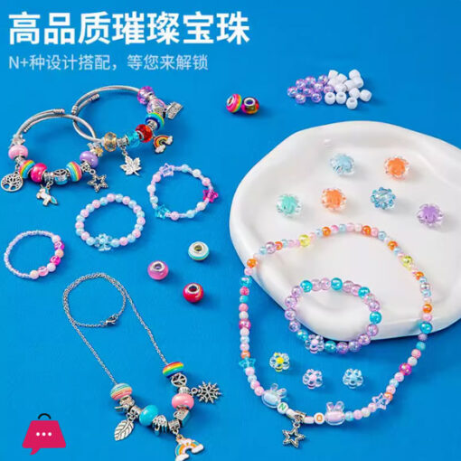 Diy Handmade Beaded Jewelry Box Children's Crystal Gem Beads Kit For Girls