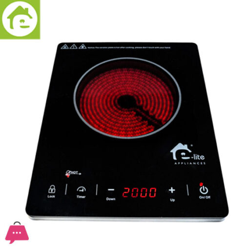 E-Lite Fast Cooking Ceramic Cooker - Black - ECC-006