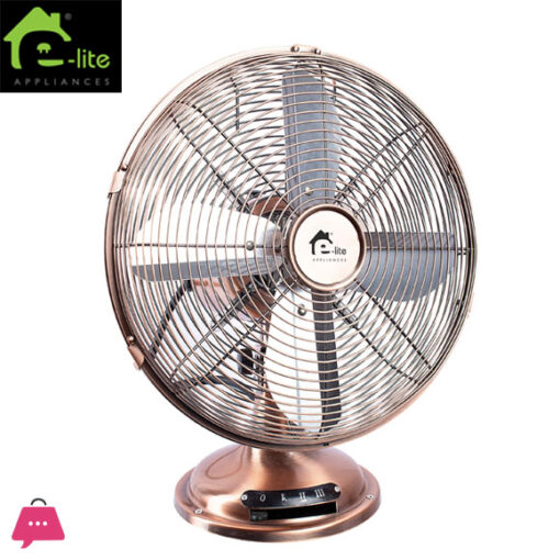 E-Lite - Modern Metal Table Fan - Copper - ETF-30M