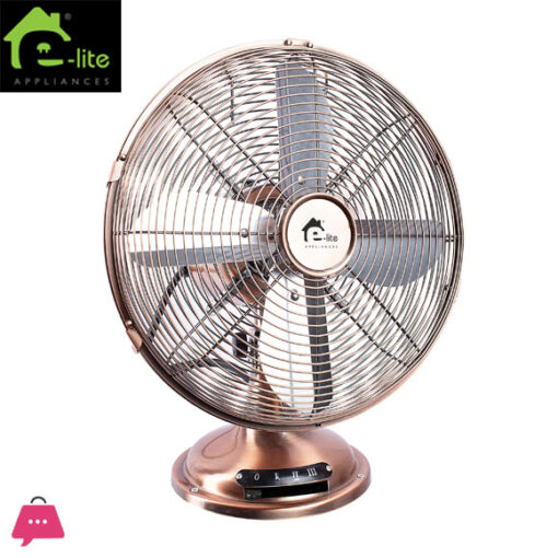 E-Lite - Modern Metal Table Fan - Copper - ETF-30M