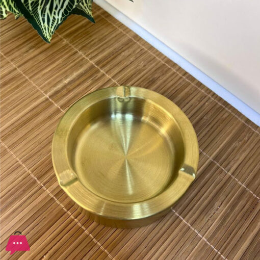 Elegant Golden Ashtray Round Steel