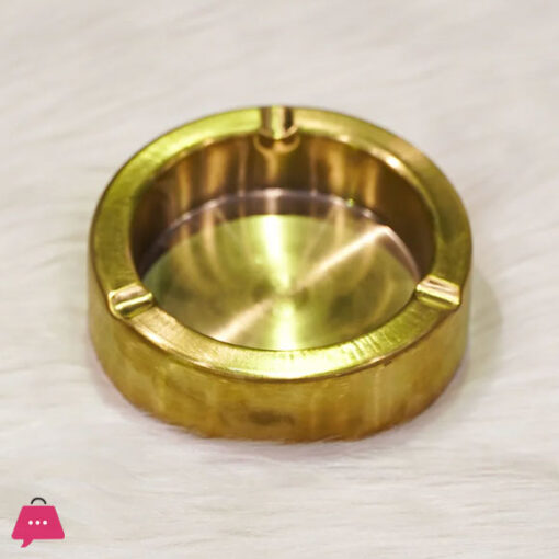 Elegant Golden Ashtray Round Steel