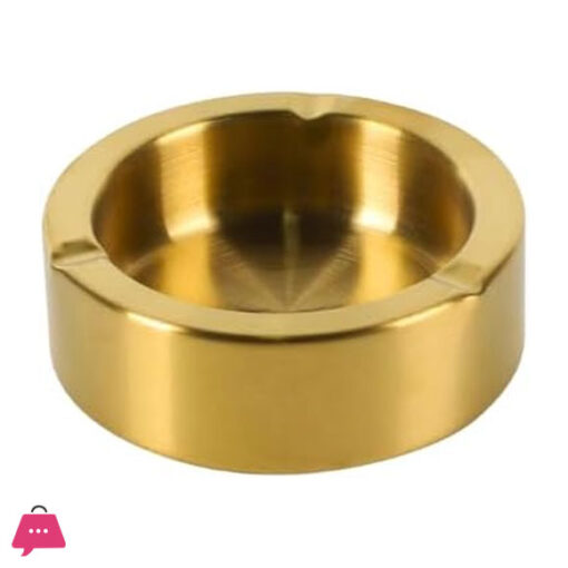 Elegant Golden Ashtray Round Steel