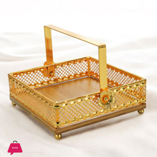 Exquisite Basket Style Bamboo Tray-SQ-LRG