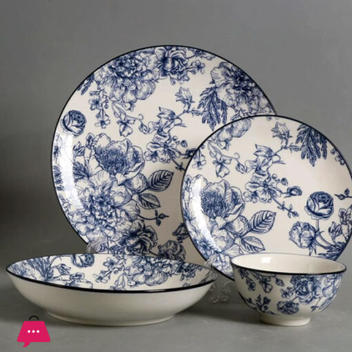 Fine Porcelain Complete Dinnerware Set 24Pcs