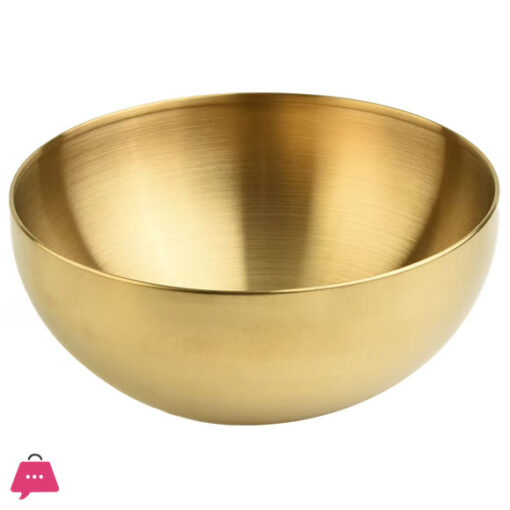 Golden Greavy Bowl Rice Cereal Bowls 304 Stainless Steel Soup Bowls Mixing Bowl 20CM