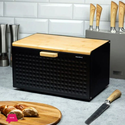 Hausroland Stainless Steel & Wooden Bread Box