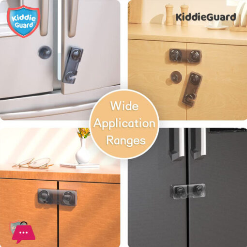 Kiddie Guard Baby Safety Transparent Multipurpose Refrigerator Freezer Latch Lock French Fridge Door Lock Freezer Lock Invisible Cupboard Lock - 1Pcs