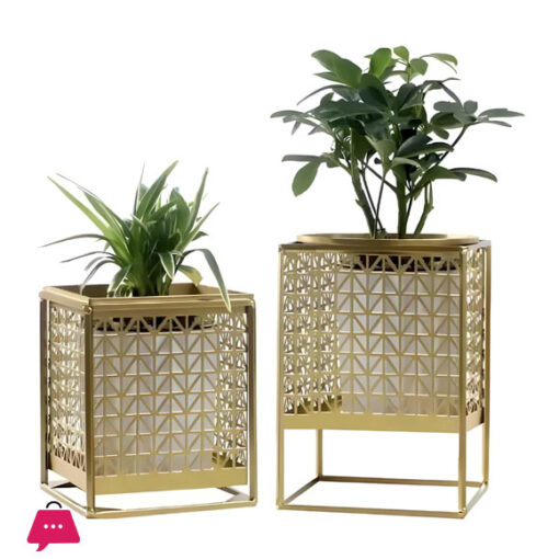 Modern Openwork Metal Flower Stand - 2 Pcs Set