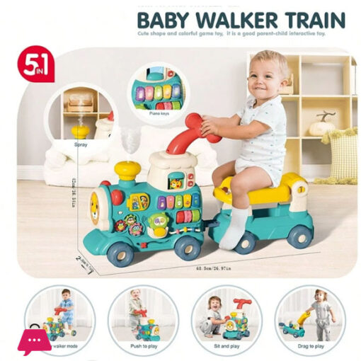 Multifunctional 5in1 Baby Walker Train Baby Walker