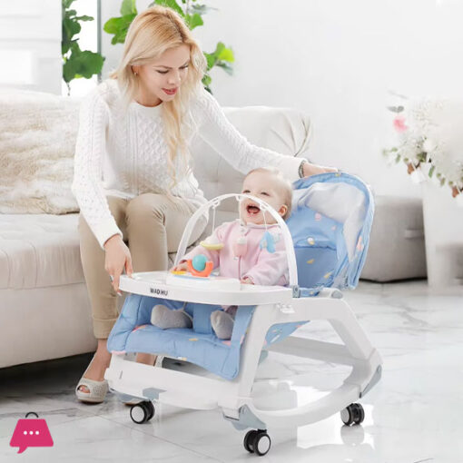 New Version Baby Multi-function Baby Bouncer & Rocker Comfort Chair Pushable Trolley Baby Bassinet