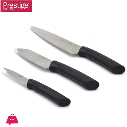 Prestige 3Pc Knife Set Stainless Steel Blades for Precision Cutting and Chopping - 48876