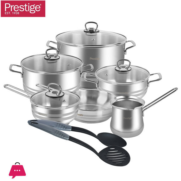 Prestige Stainless steel 12 Pcs Cookware Set - 80952