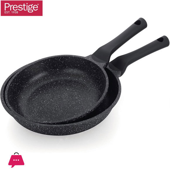 PRESTIGE TWIN FRY PAN SET 24CM+28CM - BLACK - 80995