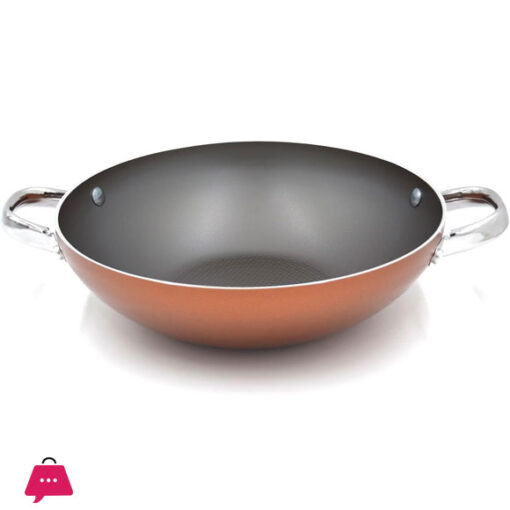 Prestige Ultra Non Stick Kadai with Glass Lid and Induction-Based Triple Layered Non-Stick Coated Wok - 28CM