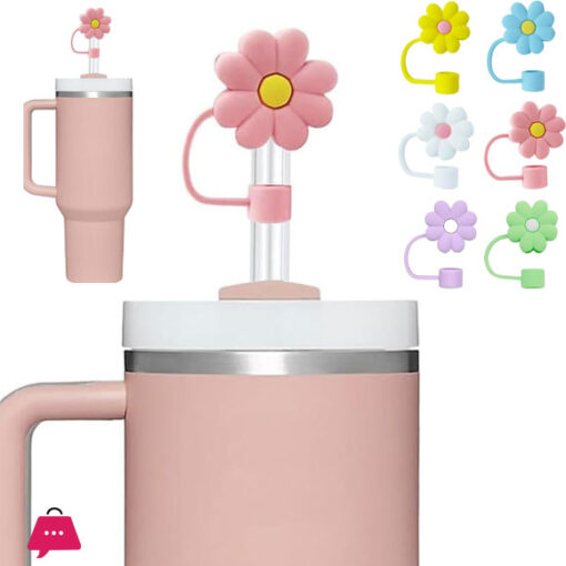 Stanley Straw Cover Silicone Straw Cover 3D Flower