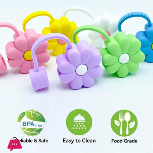 Stanley Straw Cover Silicone Straw Cover 3D Flower