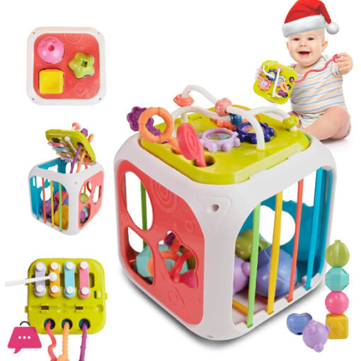 Shape Sorting Box 7 In 1 Sensory Toy For Babies