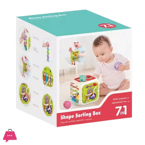 Shape Sorting Box 7 In 1 Sensory Toy For Babies